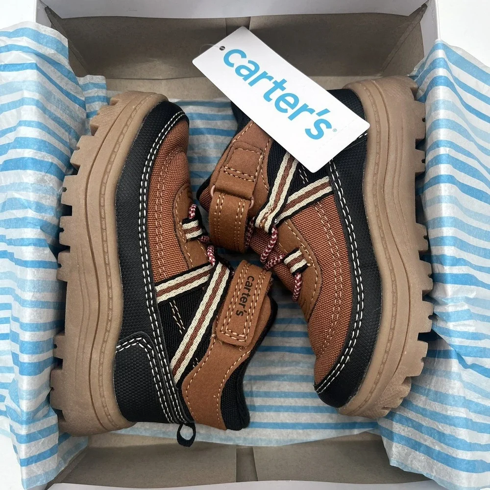 Carter's Donner Toddler Boy's Slip-on Sporty Boot Size 7 Brown/Black Shoes‎